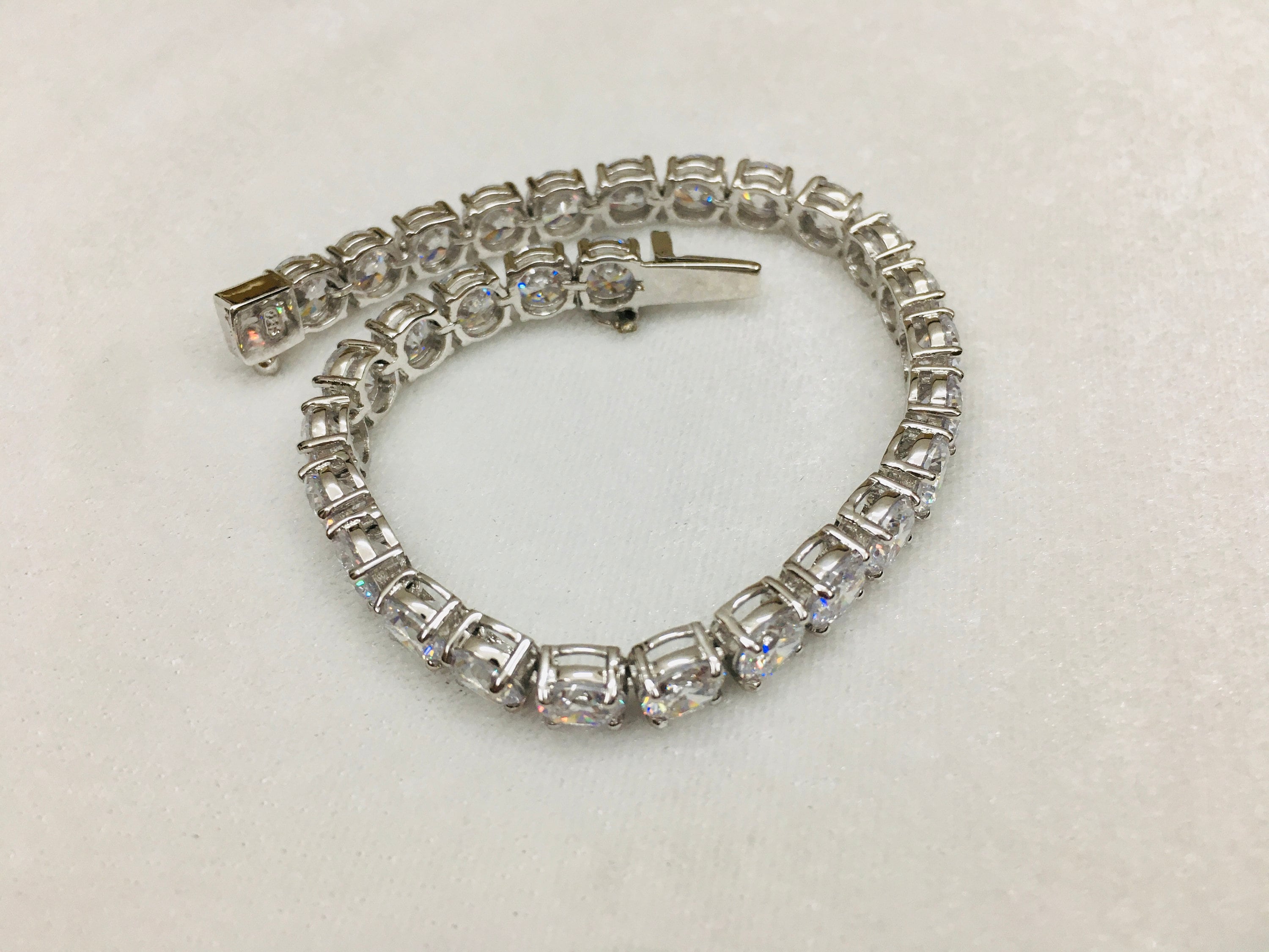 Cubic Zircon Bracelet 925 Sterling Silver Bracelet Solitaire Etsy