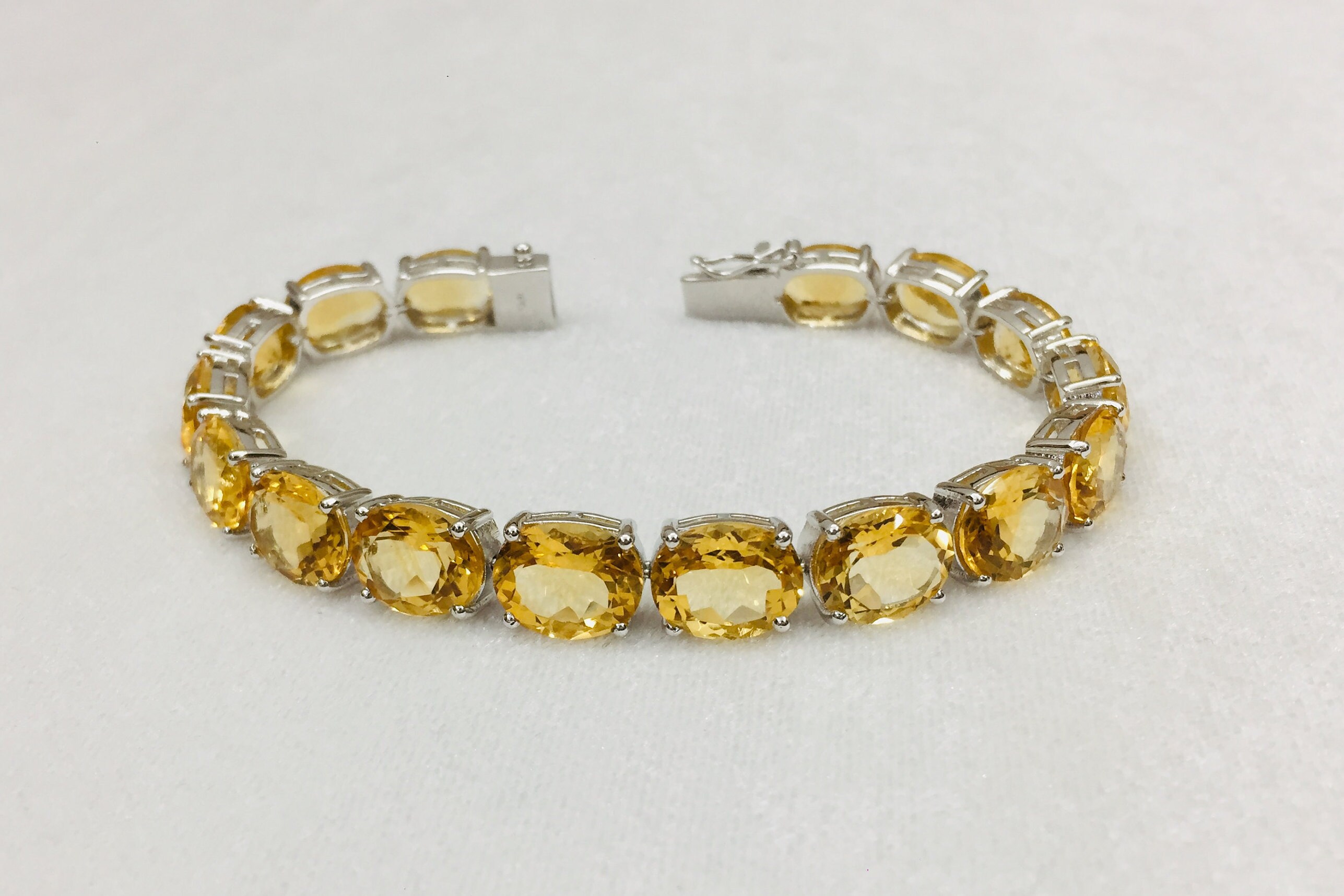 Citrine Bracelet 925 Sterling Silver Bracelet Citrine Etsy