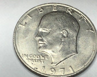 1971 D Eisenhower Dollar Coin copper-nickel clad base metal