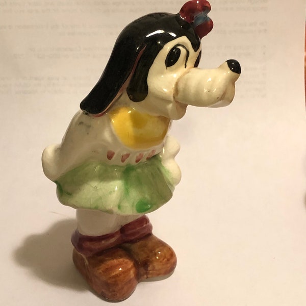 Vintage Japan Silly Dog Figurine. Standing Dog Dressed In Jester/Clown Outfit