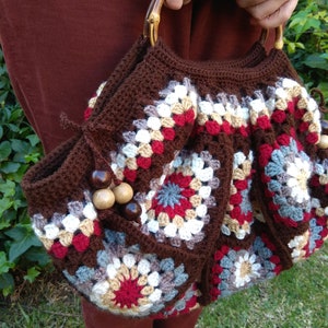 Quadratische Tasche der böhmischen Großmutter Hippie Patchwork Runde Griffe