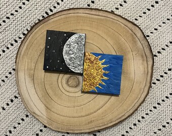 Sun and Moon acrylic painting