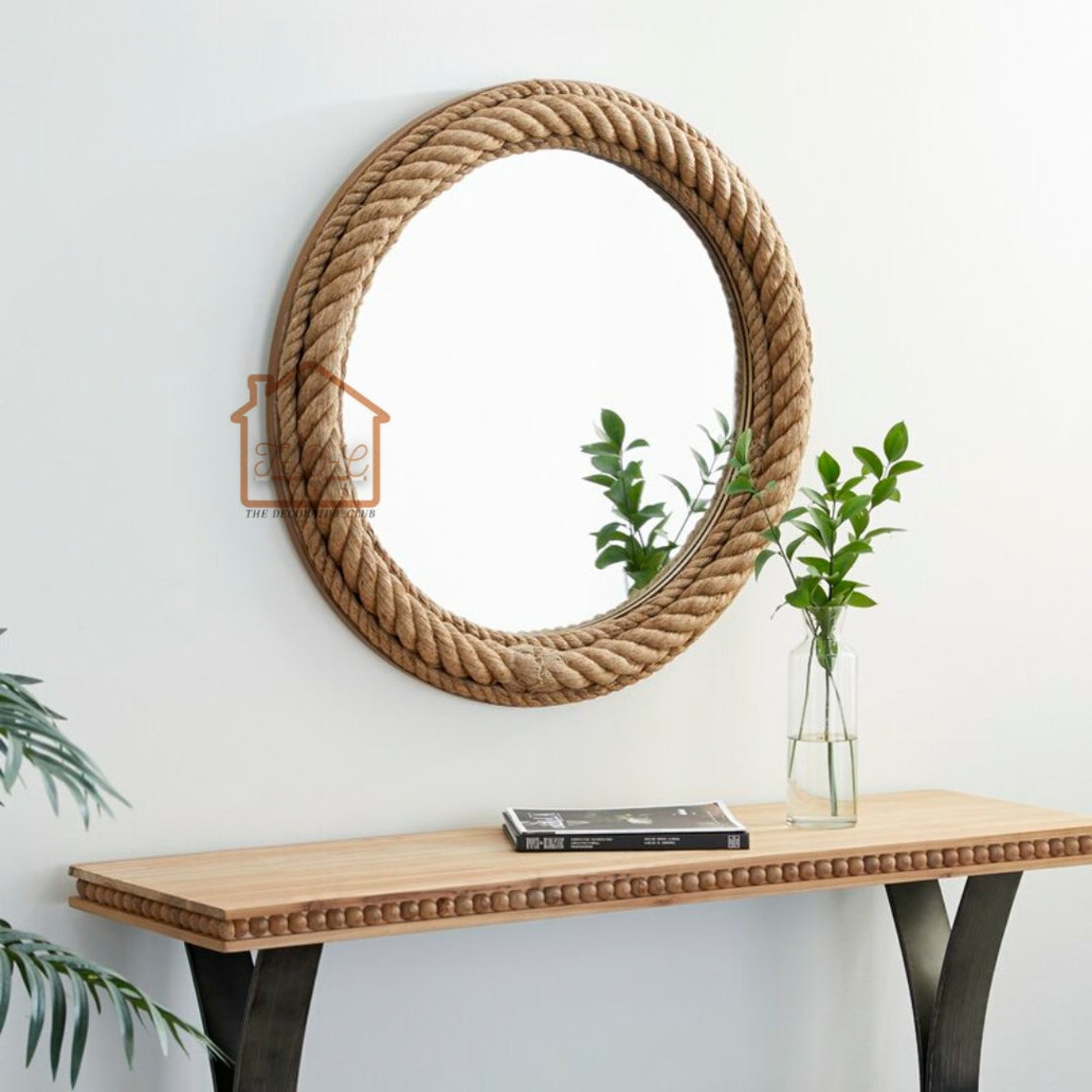 Nautical Coastal Round Mirror Home Decor Large Wall Mirror Etsy