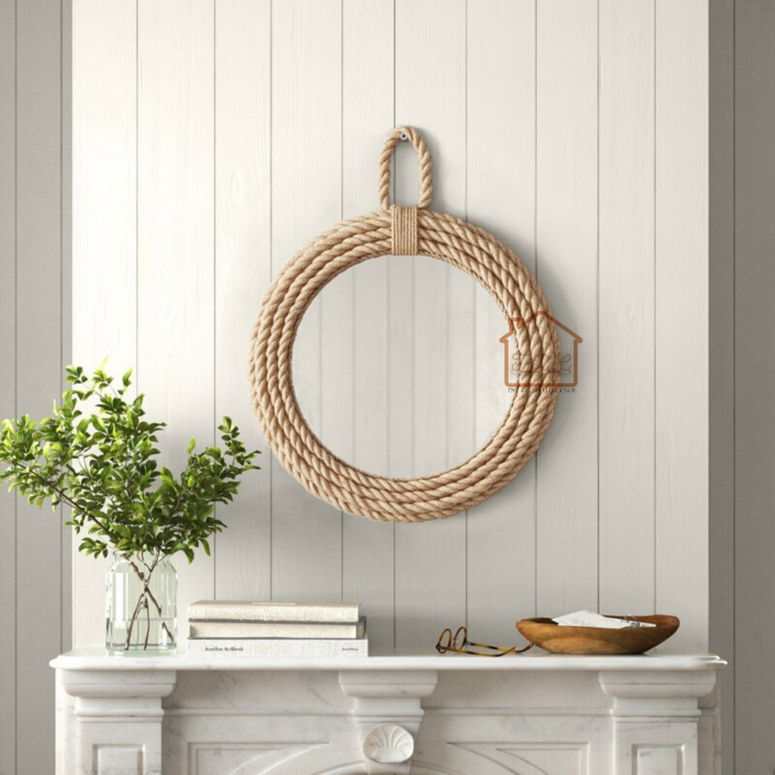 Nautical Coastal Round Rope Mirror Home Decor Large Wall Etsy