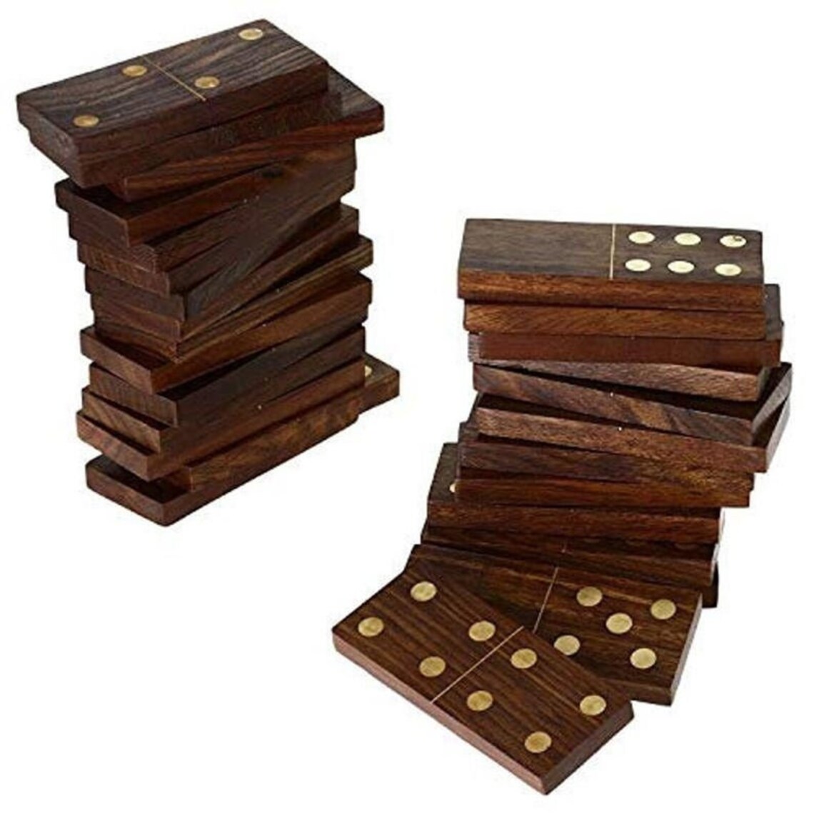 Handmade Rosewood Wooden Domino Dice 28 Piece DoubleSix Etsy