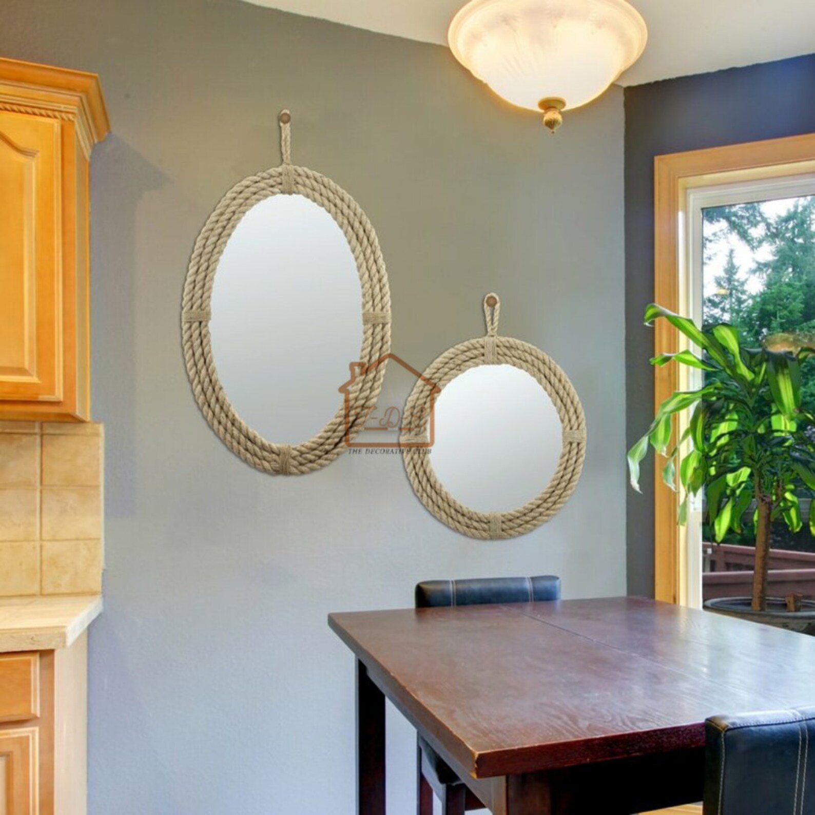 Nautical Coastal Round Mirror Home Decor Large Wall Mirror Etsy