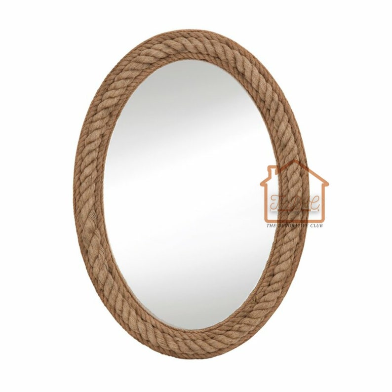 Nautical Coastal Oval Rope Mirror Home Decor Large Wall Etsy