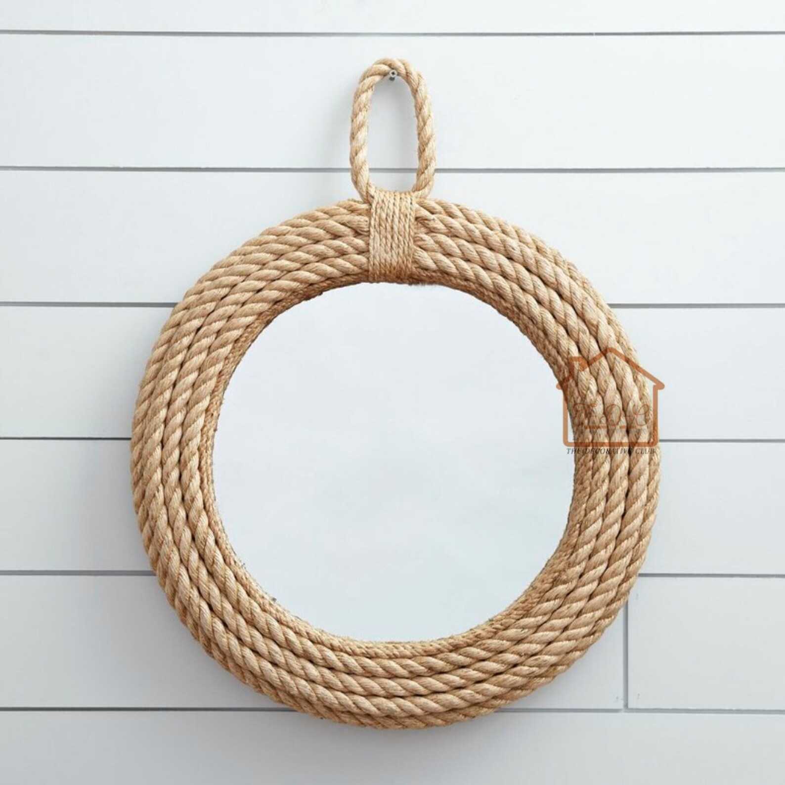 Nautical Coastal Round Rope Mirror Home Decor Large Wall Etsy India