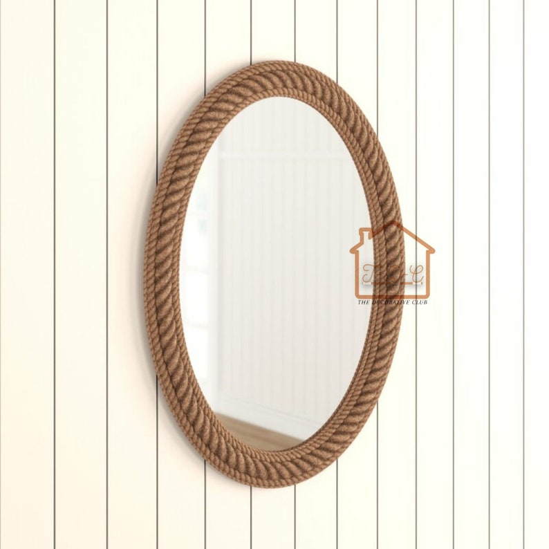 Nautical Coastal Oval Rope Mirror Home Decor Large Wall Etsy