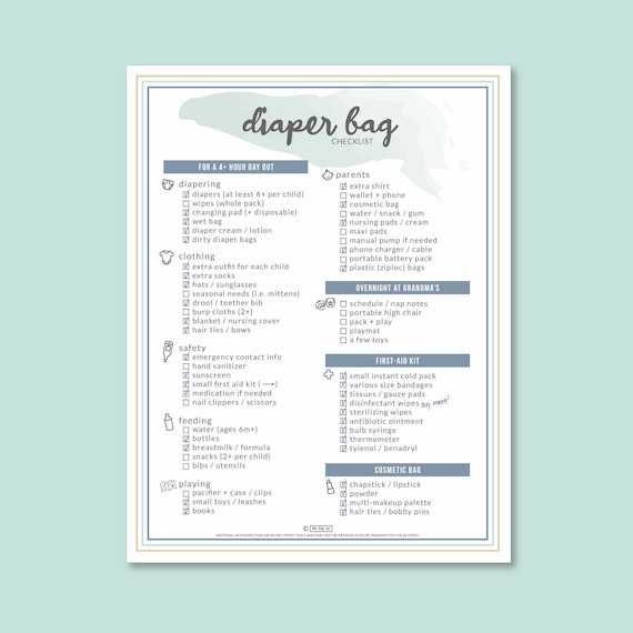 Diaper Bag Checklist: Easily Pack  Replenish Your Bag