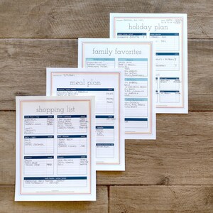 Meal Planner + Menu Planner - Brights | Favorite Foods, Shopping List and Holiday Meal Plan