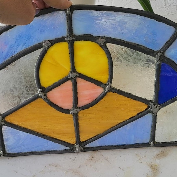 Half Circle Stained Glass Window Etsy