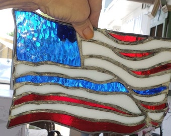 Blue Line American Flag sun catcher