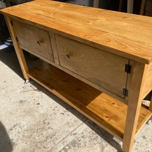 Kitchen island sideboard   - rustic, handmade with storage.   Free  delivery in the NY tri-state to your door or building entrance