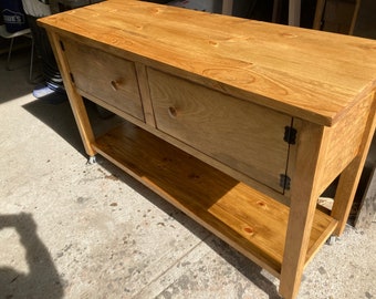 Kitchen island sideboard   - rustic, handmade with storage.   Free  delivery in the NY tri-state to your door or building entrance