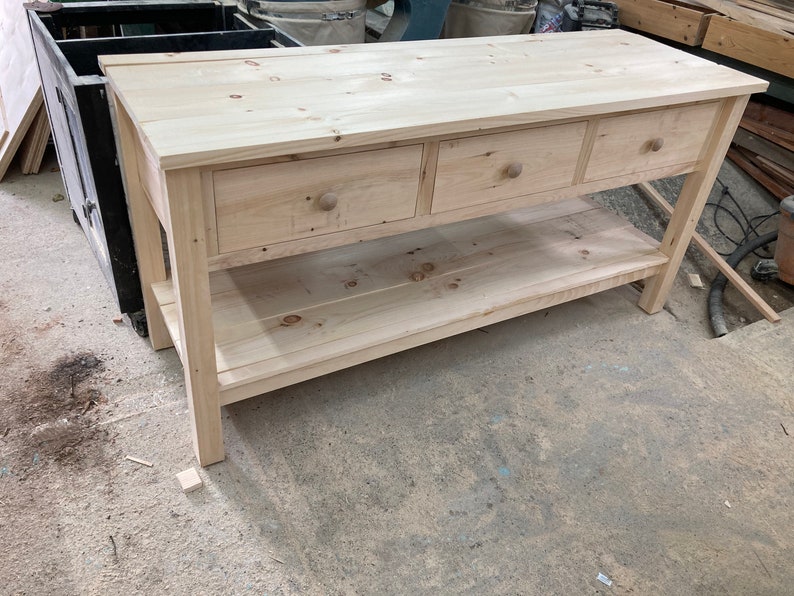 Big Kitchen Work Table/island With Butcher Block or Pine Top. Etsy