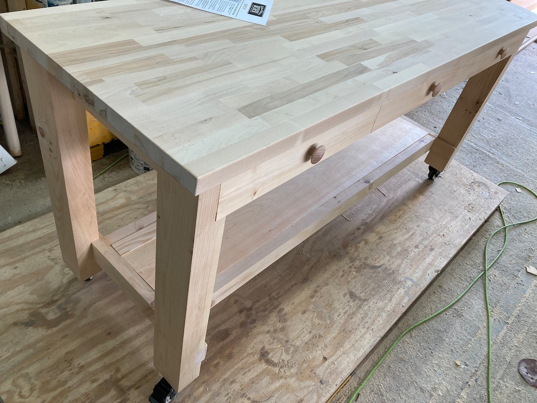 Custom Islands and Tables With Seating, Drawers, Bottom Shelves