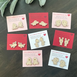 câlin de poche, jeton d’amour, câlin de poche en bois animal, jeton, rappel d’amour, choix de l’animal, Saint-Valentin, pièce de poche