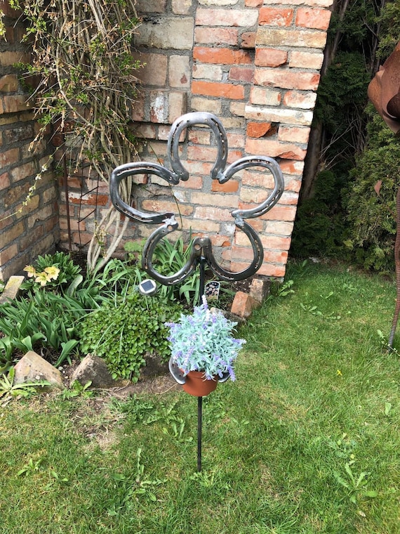 Geschenk Gartendeko Gartenstecker Blumenstecker Dekorationen Hufeisen Deko
