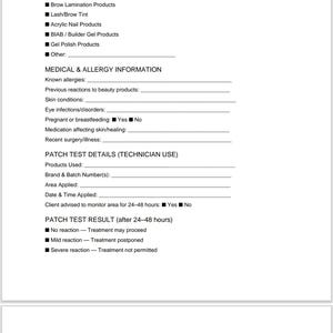 PATCH TEST CONSULTATION  Professional Client Safety Record