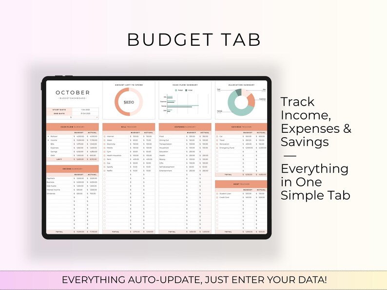 Budget Spreadsheet Budget Planner Budget Template Monthly Budget ...