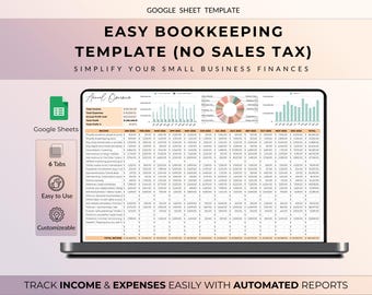 Small Business Bookkeeping Template – Google Sheets Finance Tracker (Digital Download)