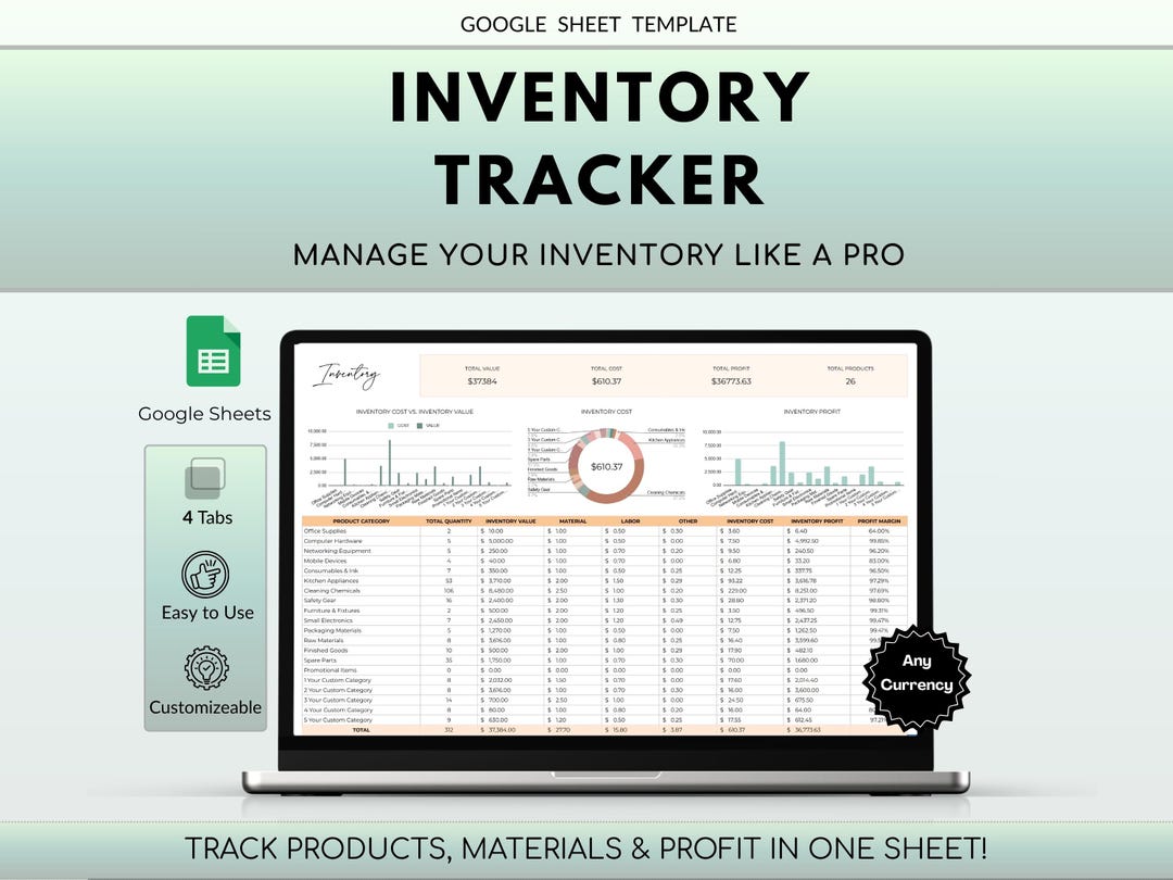 INVENTORY TRACKER SPREADSHEET - Small Business Inventory Management ...