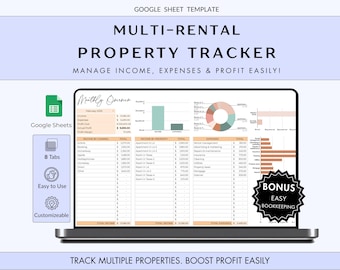 AIR BNB Income and Expense Tracker: Multi Rental Property Tracker, Airbnb Spreadsheet, Google Sheets Bookkeeping Template