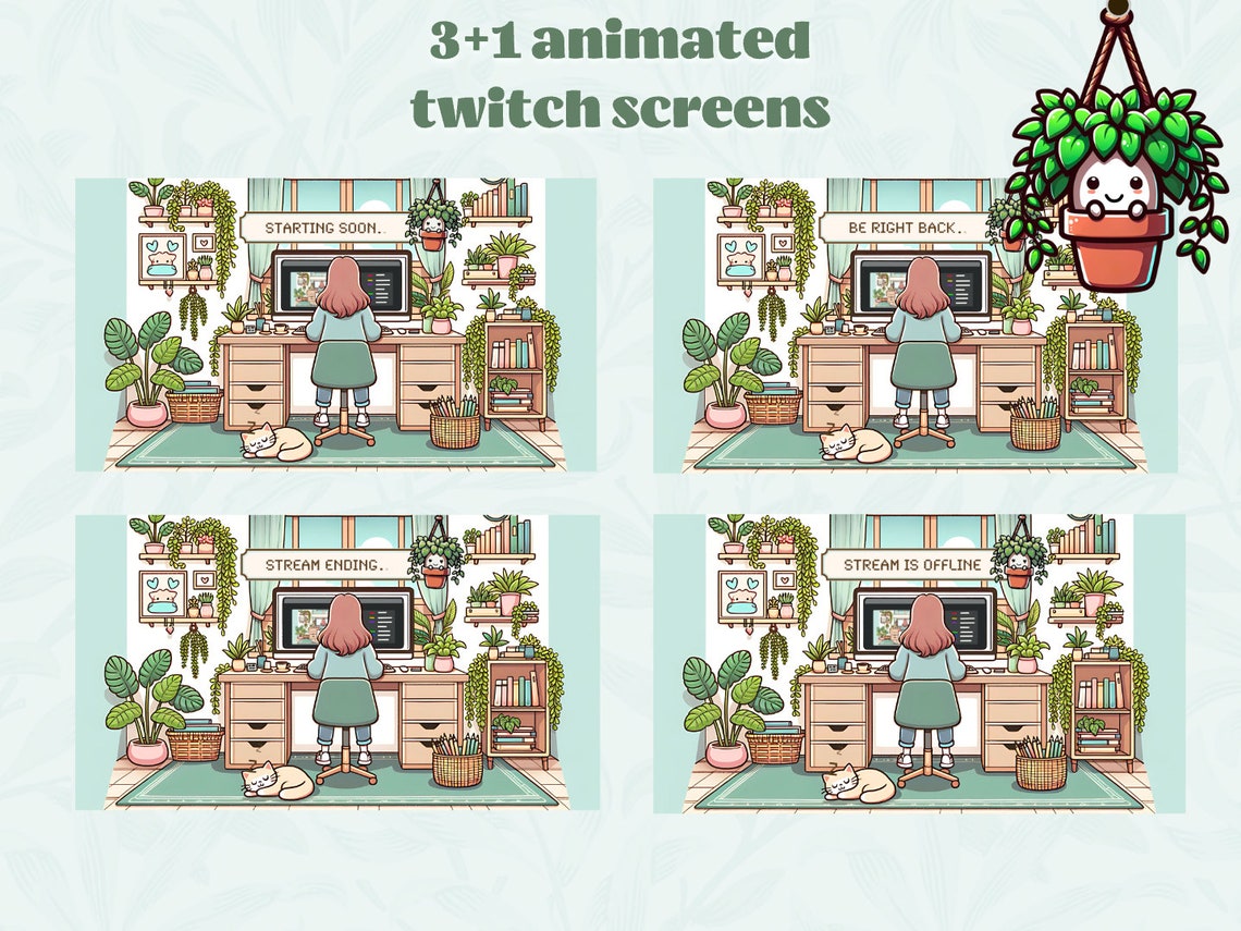 3+1 Aminated Stream Screens for Twitch, Youtube, Streamlabs OBS ...