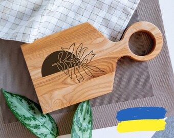 Mid century modern decor object cheese serving board with stand