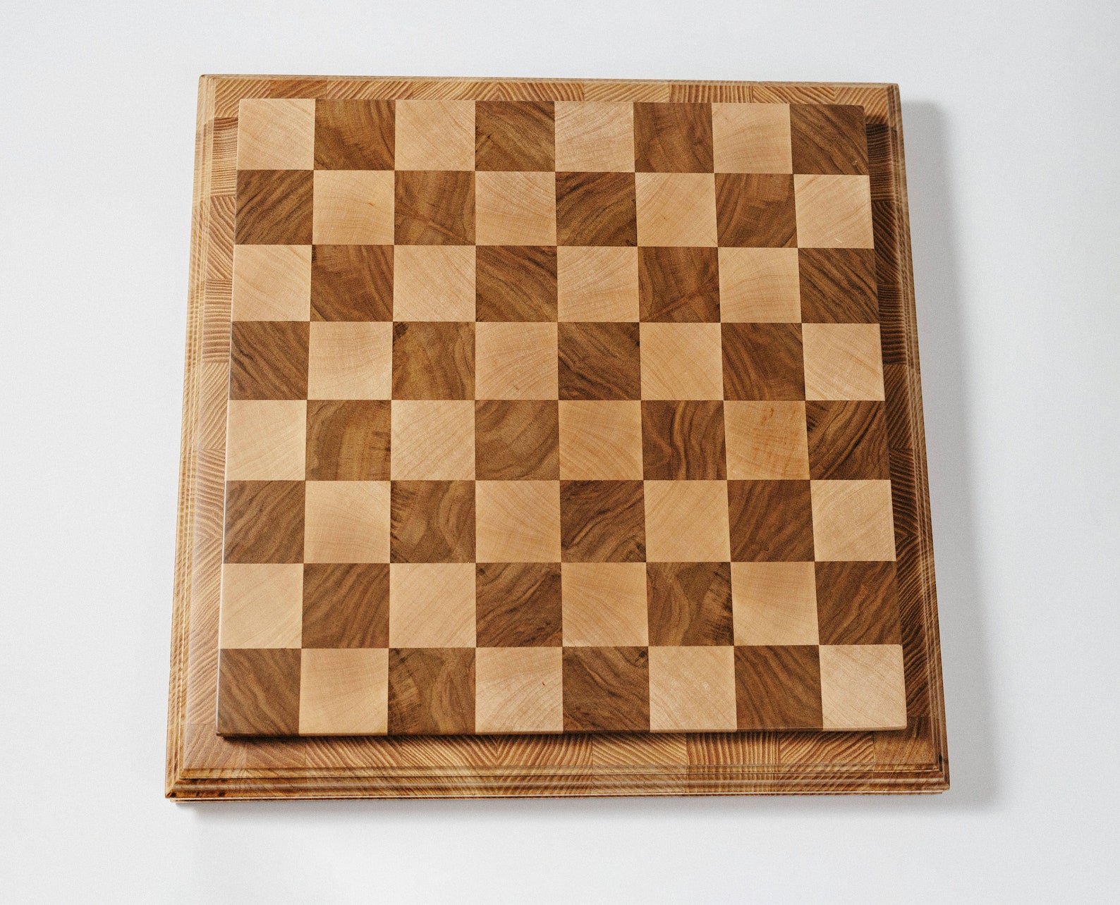 Handmade Natural Wood Endgrain Chess Board Gift for Dad Etsy