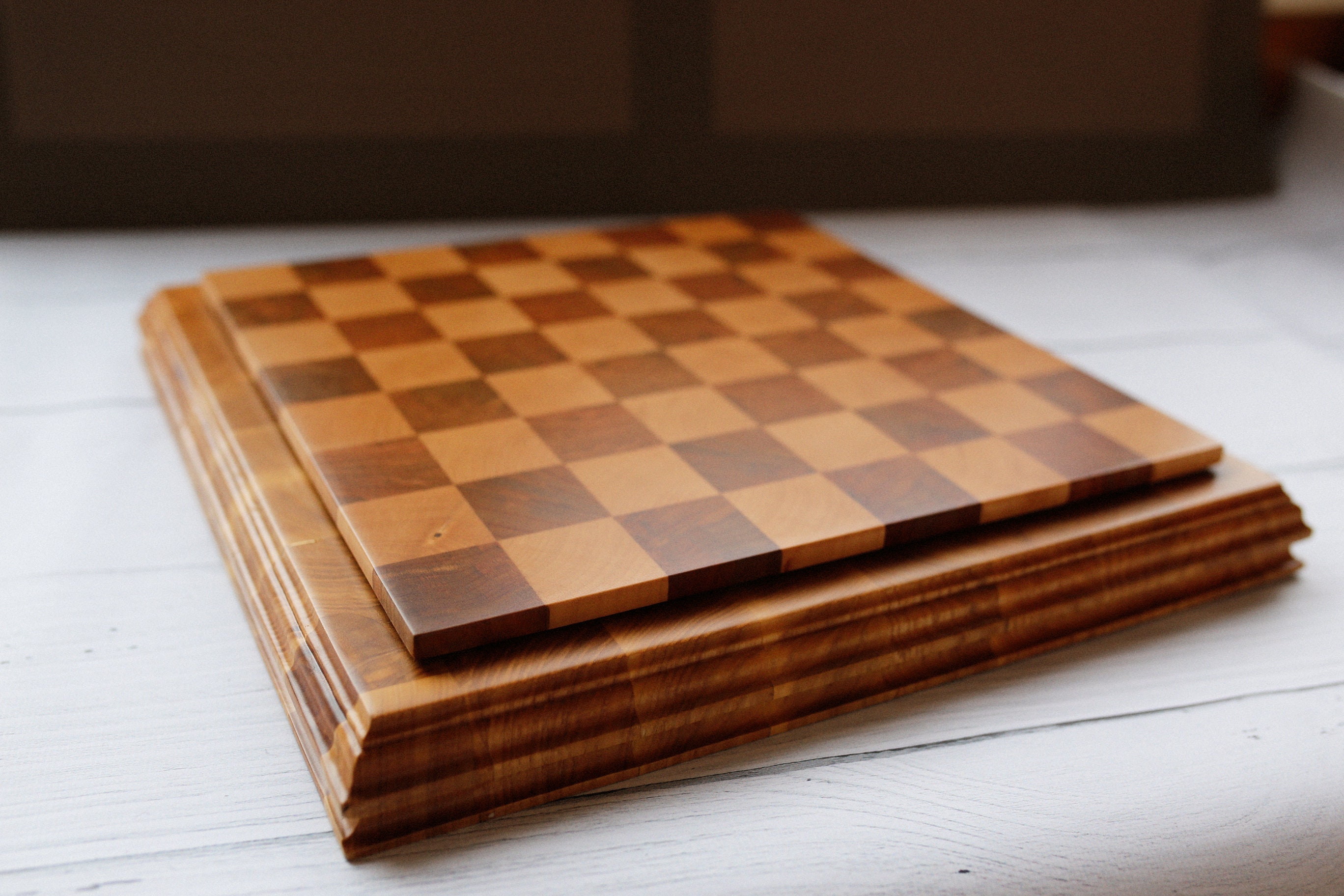 How I made two Regulation Size End Grain Chess Boards 