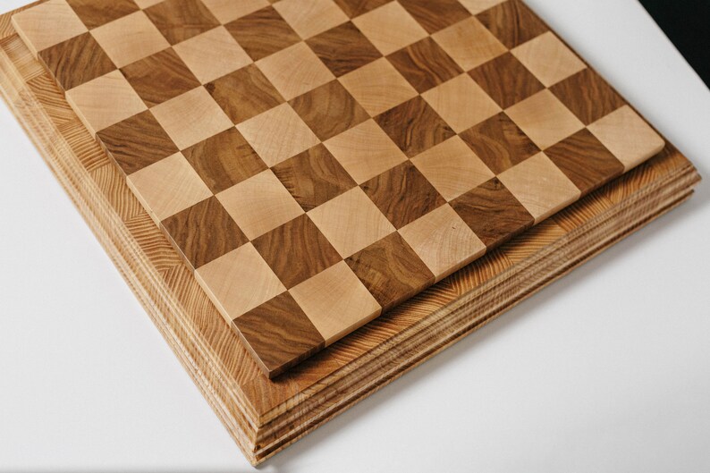 Handmade Natural Wood Endgrain Chess Board Gift for Dad Etsy