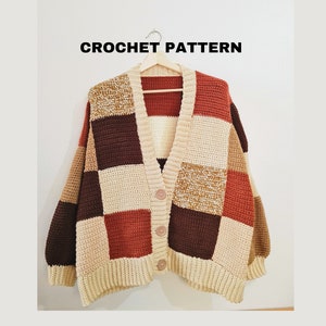 Patchwork Cardigan Crochet Pattern, Patchwork Sweater Crochet Pattern, Patchwork Clothing, Beginner Friendly Crochet Pattern