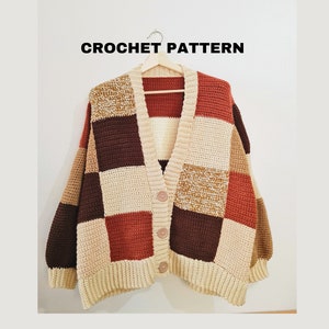 Patchwork Cardigan Crochet Pattern, Patchwork Sweater Crochet Pattern, Patchwork Clothing