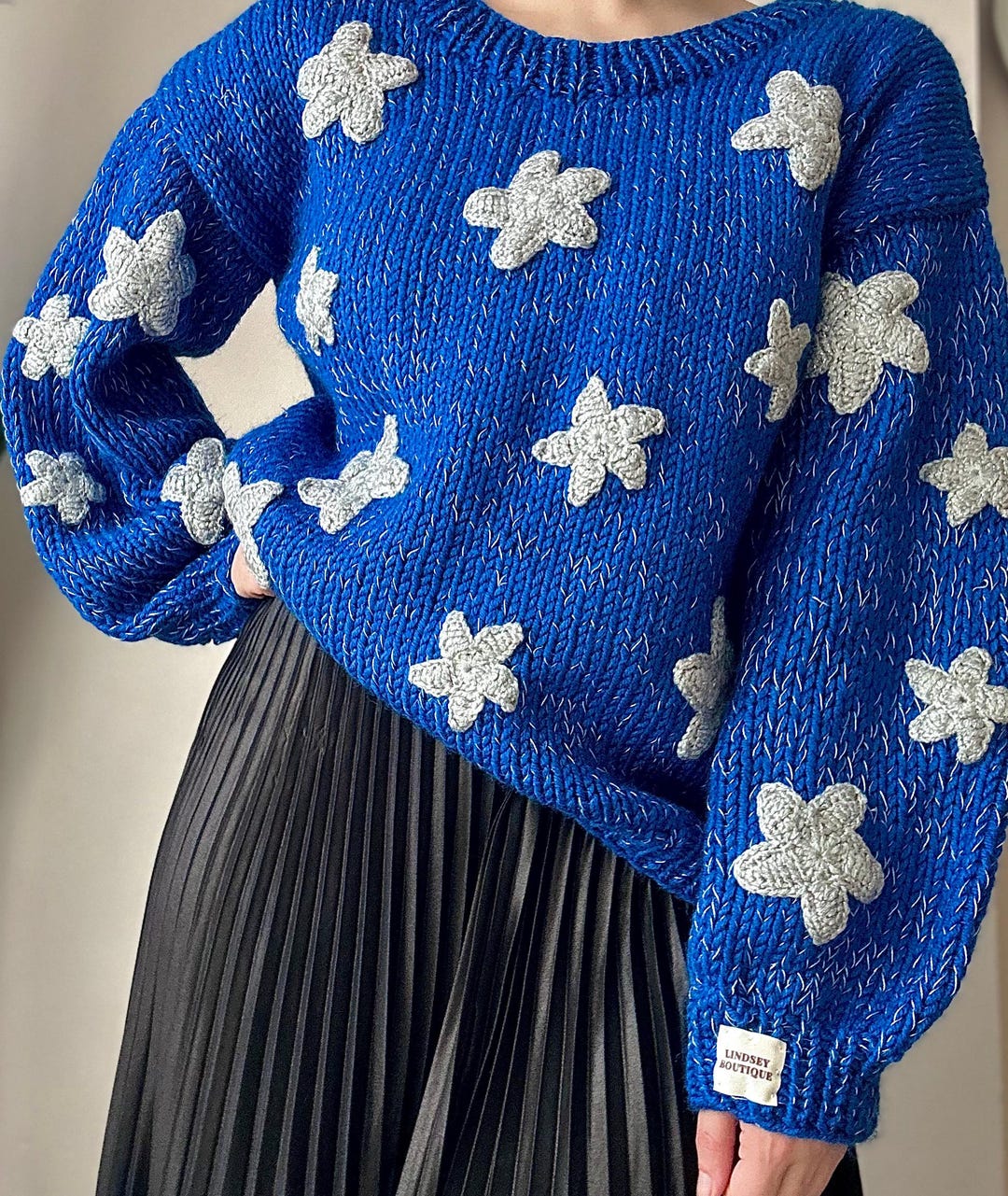 Costume Blue Star Sweater Coraline Handmade Sweater Costume, Blue