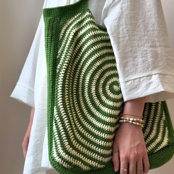 Handmade DIY Spiral Crochet Tote Bag Pattern, Crochet Bag Patterns, Crochet Tote Bag Patterns, Crochet Pattern, Shopping Bag Pattern