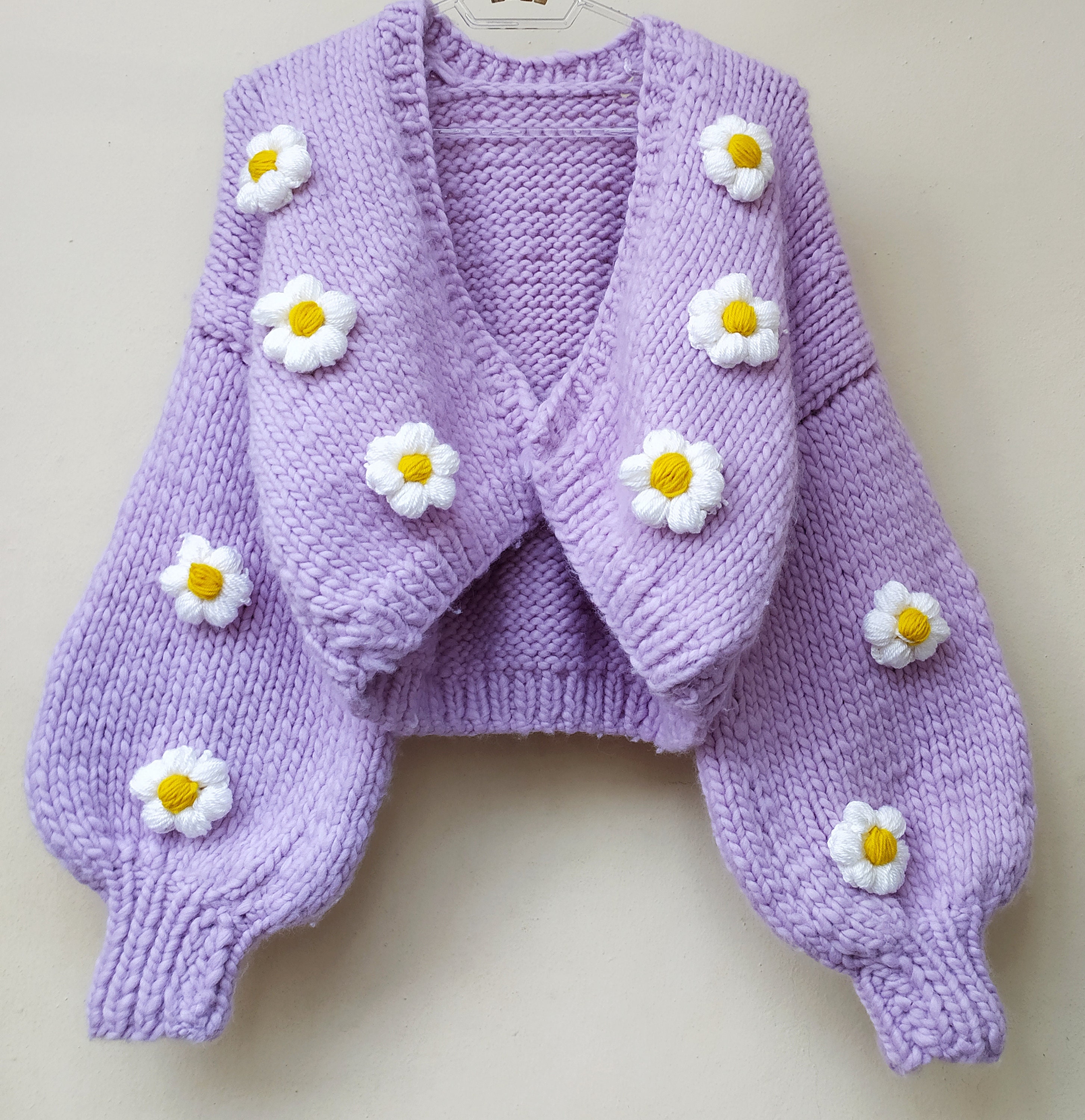 Chunky Daisy Cardigan Knitting Pattern Chunky Daisy Cardigan Etsy