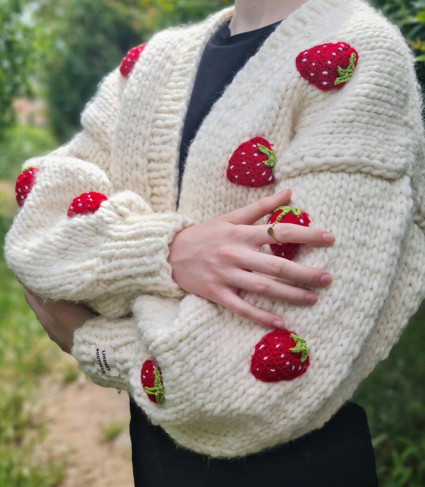 Chunky Strawberry Cardigan Knitting Pattern Chunky Cardigan Etsy
