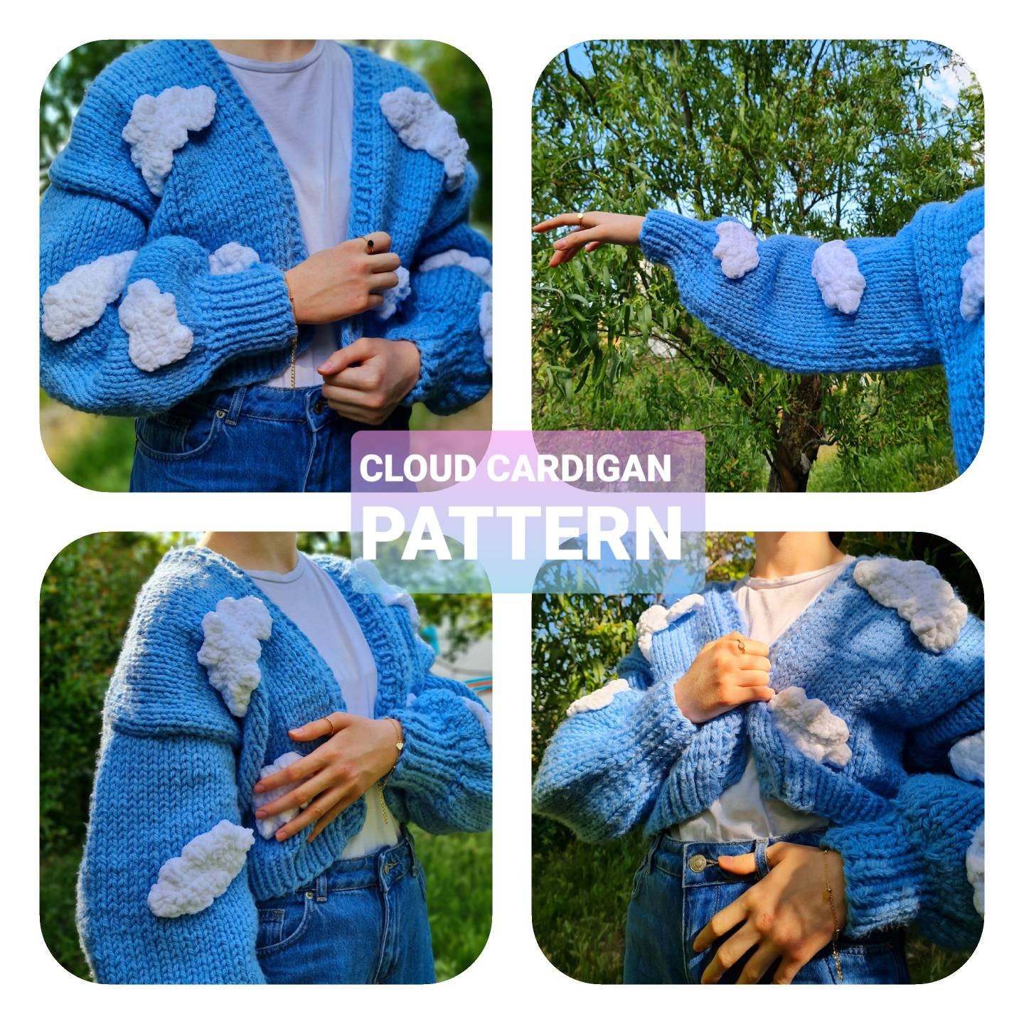Knitting Chunky Cloud Cardigan Pattern Chunky Cardigan Etsy