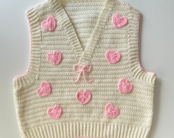 Crochet Heart Vest Pattern, Crochet Vest Pattern for Women