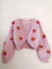 KNITTING PATTERN,Lindseyboutique Knitting Chunky Strawberry Cardigan Knitting Pattern,Chunky Cardigan Pattern,Strawberry cardigan patternPDF
