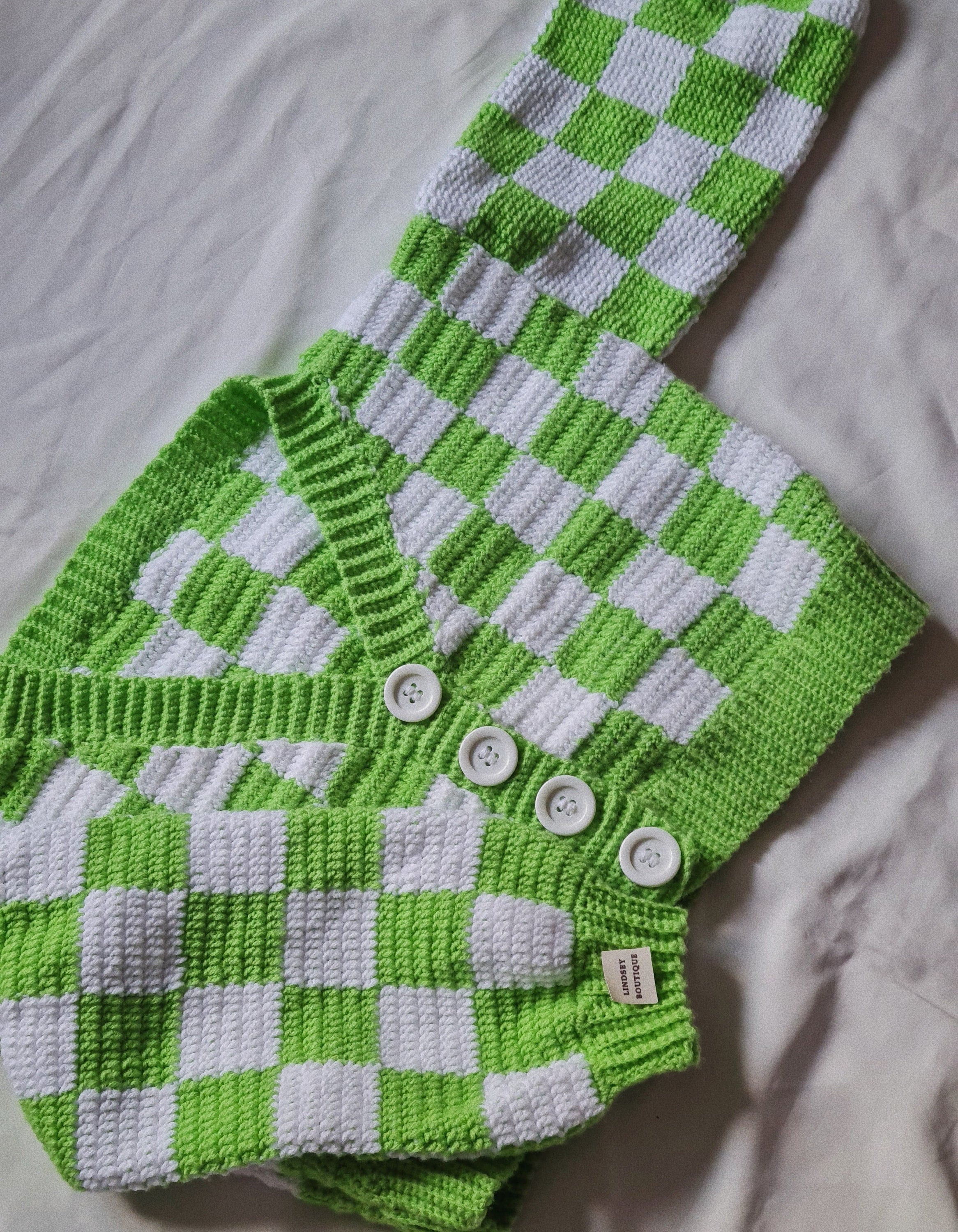 CROCHET PATTERN Checkered Crochet Cardigan Patterncheckered Etsy Canada