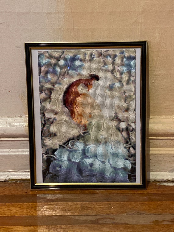 Finished Peacock Diamond Painting w/ Frame