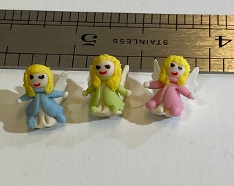 Miniature Angel Figurines: Set of Three, Tiny Decorations
