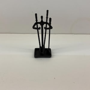 Miniature Fireplace Tools: Black or brass, 1/12 Scale