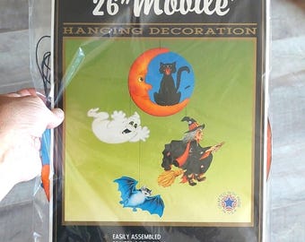 Vintage Beistle Halloween Mobile Hanging decoration Bat witch ghost