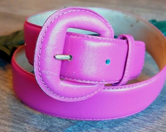 Vintage Bubble Gum rosa cuero Woodward Barbie cinturón de niña M