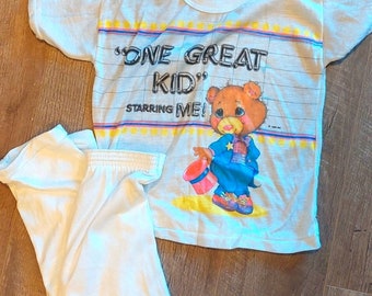 NOS vintage 1986 2 pc pajamas size 6 jazzy bear one great kid sleepwear