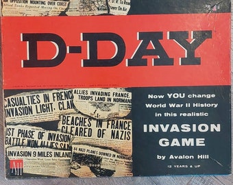 Vintage D-Day invasion world war II invasion game Avalon Hill 1965